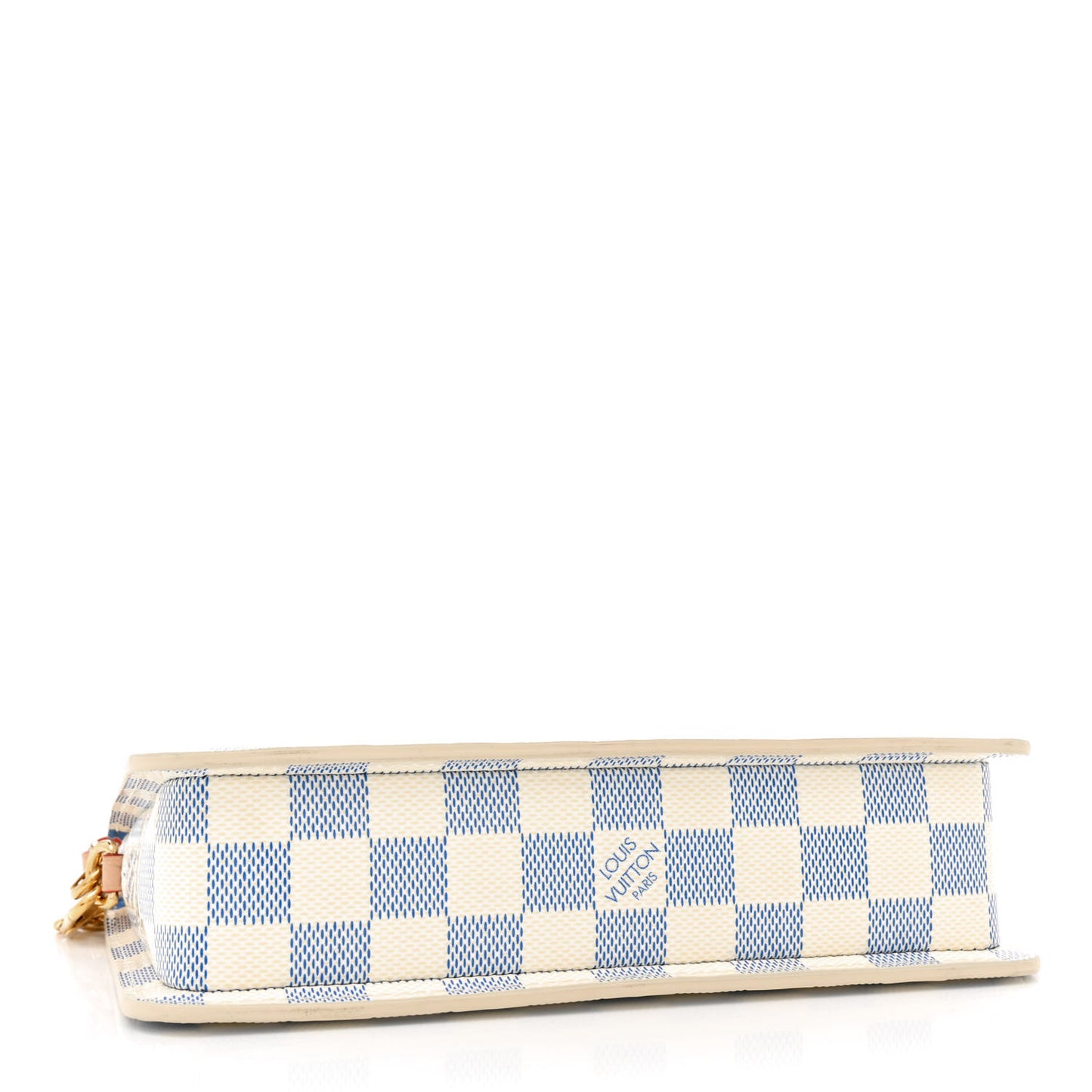Damier Embossed Vernis Lexington Pouch Celeste Blue