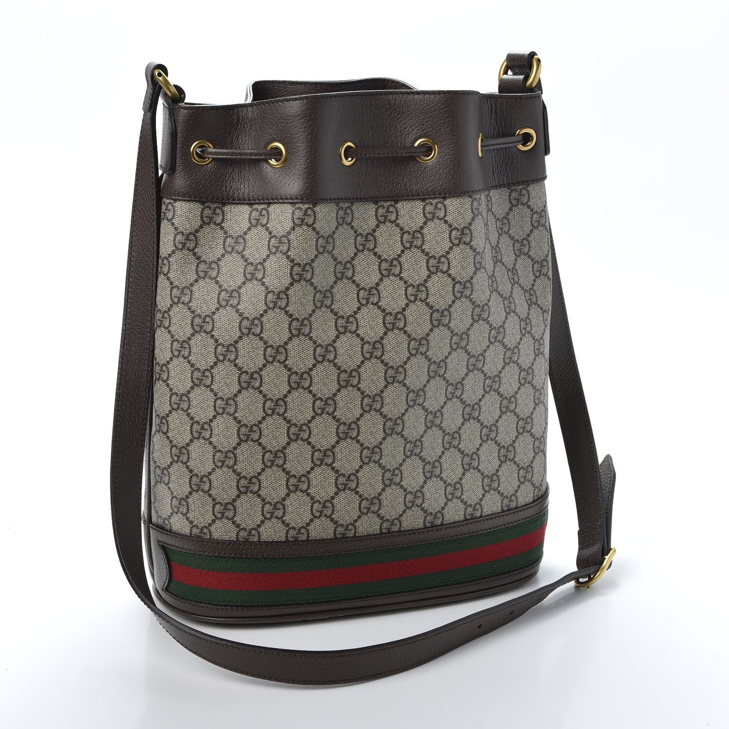 Gucci GG Supreme Monogram Web Ophidia Bucket Bag Brown 2 of 9