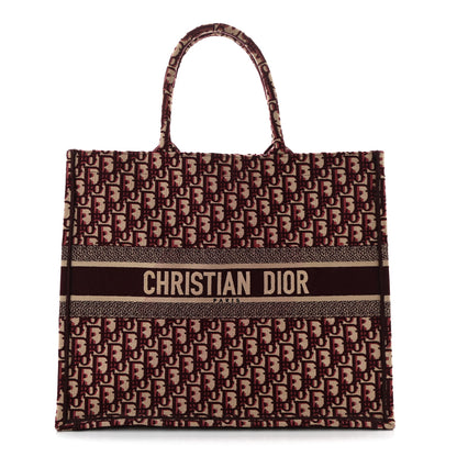 Christian Dior Oblique Large Book Tote Burgundy Multicolor 1 of 11