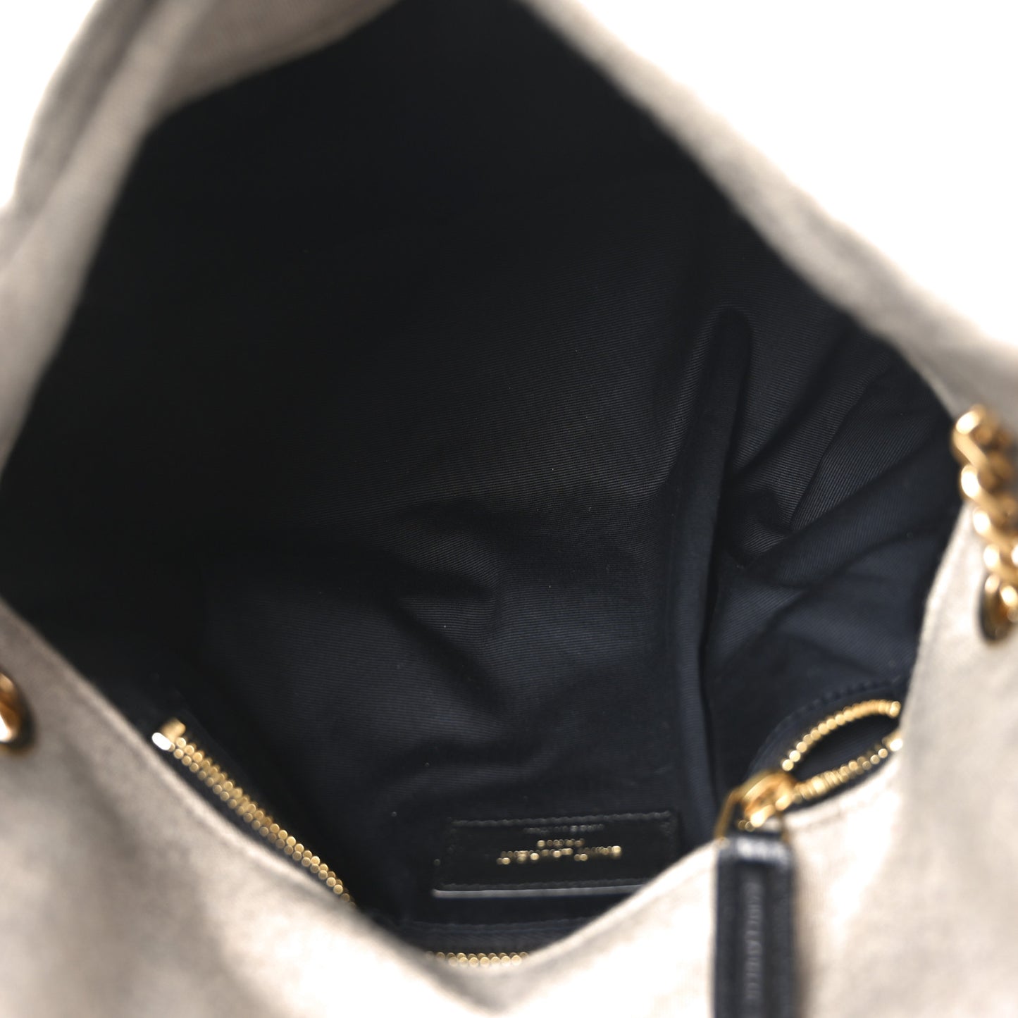 Jersey Quilted Small Loulou Puffer Monogram Chain Satchel Chalk Beige