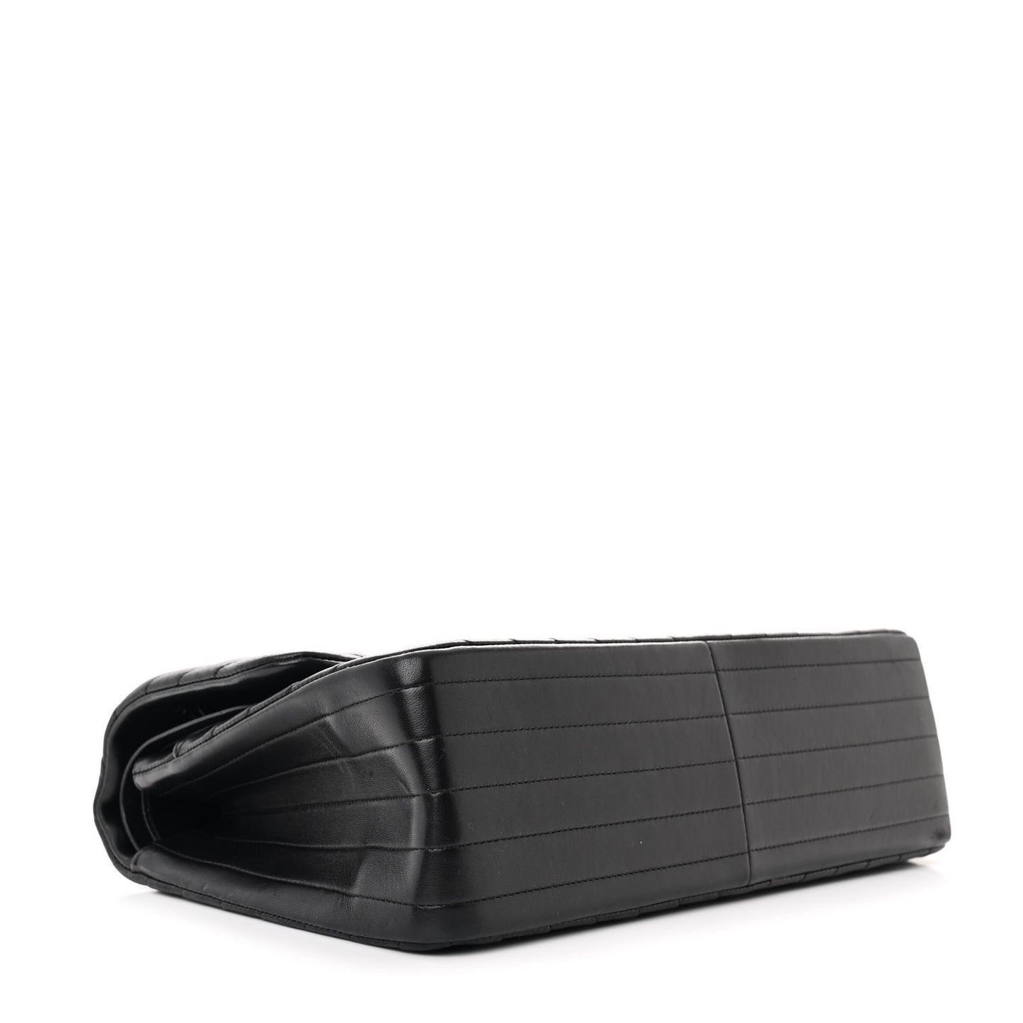 Lambskin Chevron Quilted Jumbo Double Flap So Black