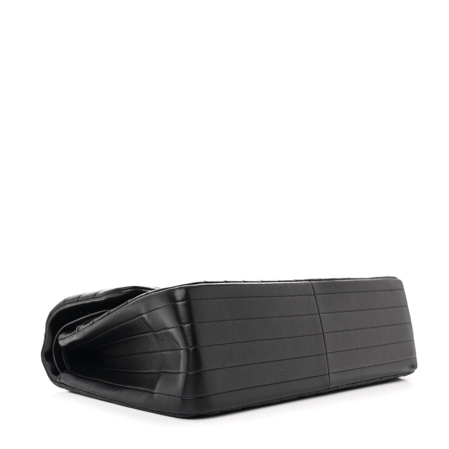 Chanel Lambskin Chevron Quilted Jumbo Double Flap So Black 4 of 14