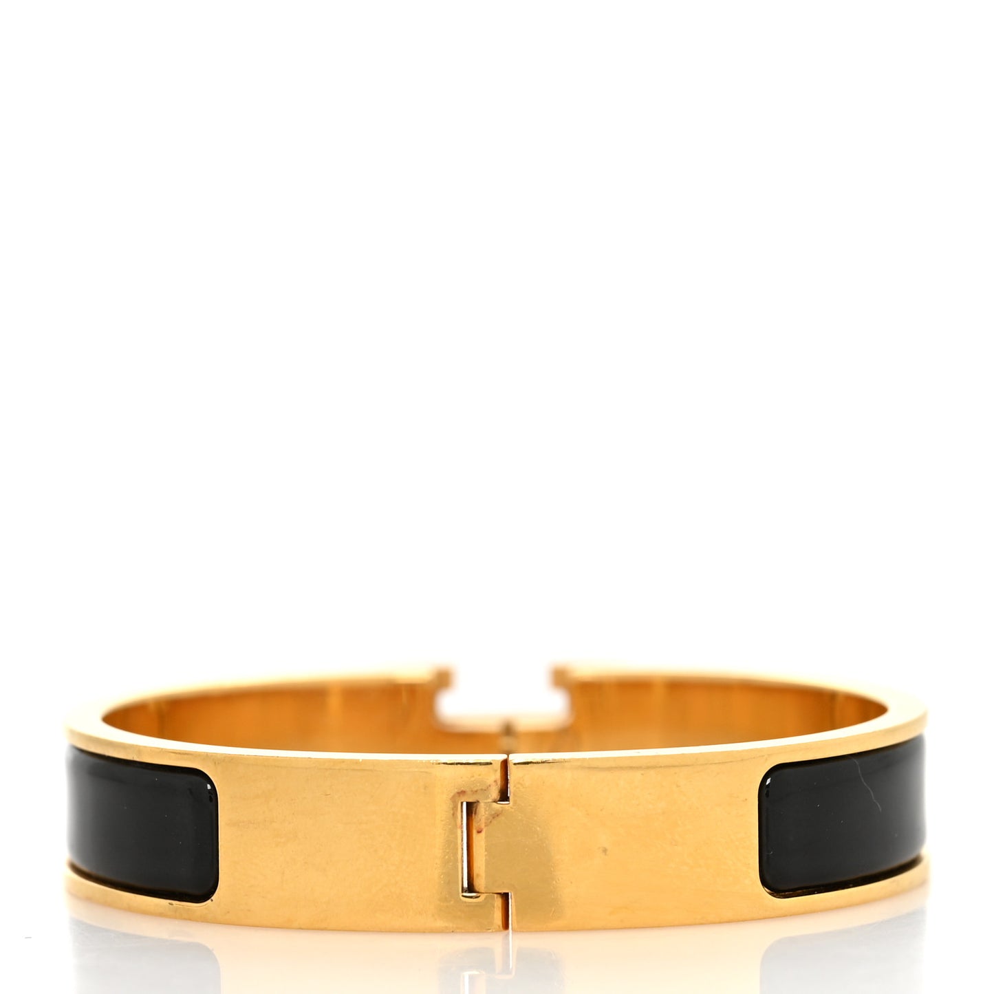 Enamel Narrow Clic Clac H Bracelet PM Black