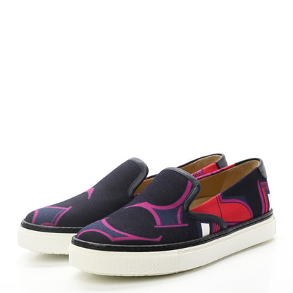 Hermes Toile Womens Les Coupes Kick Slip On Sneakers 37.5 Pourpre 3 of 8