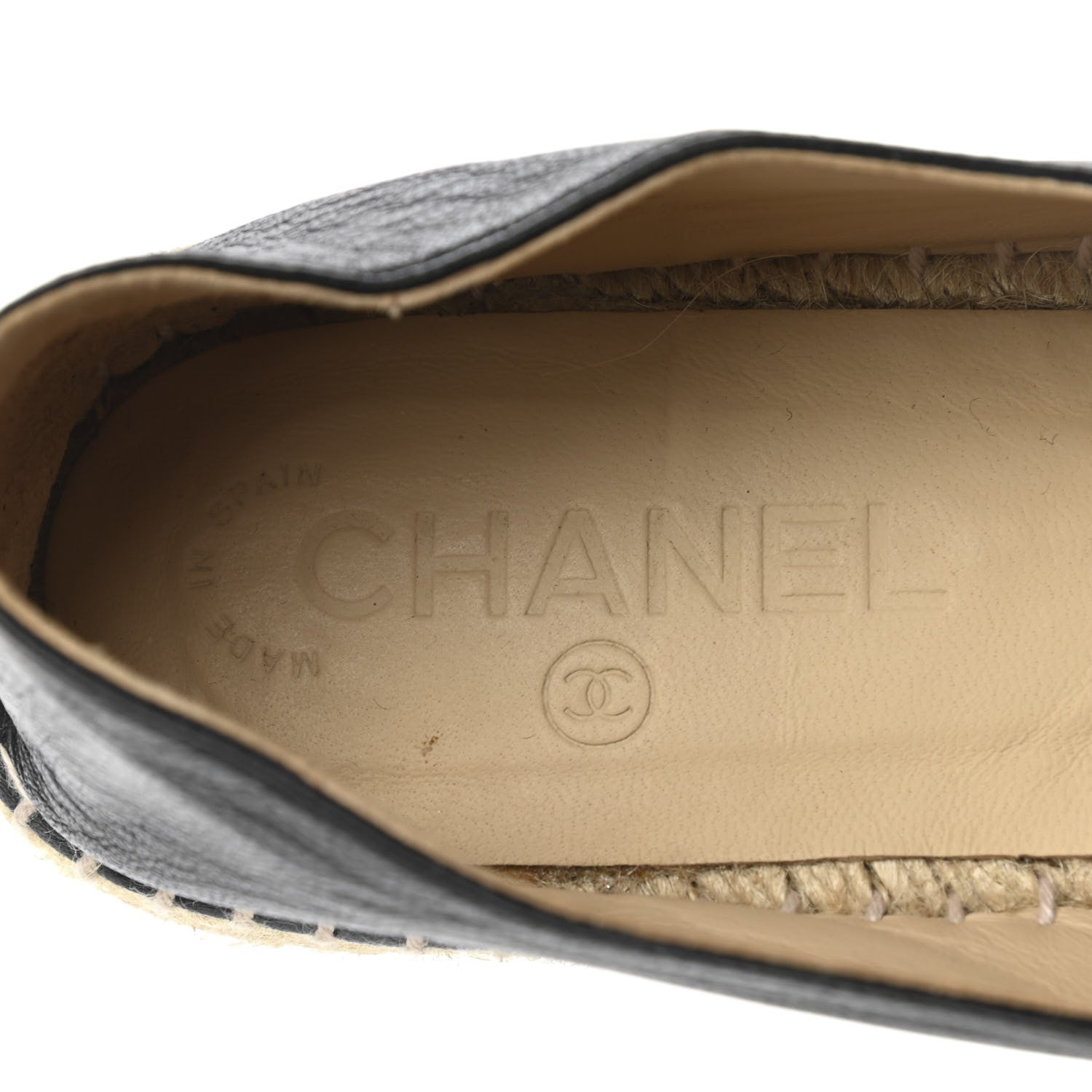 Chanel Lambskin Camellia CC Stud Espadrilles 40 Black 7 of 9