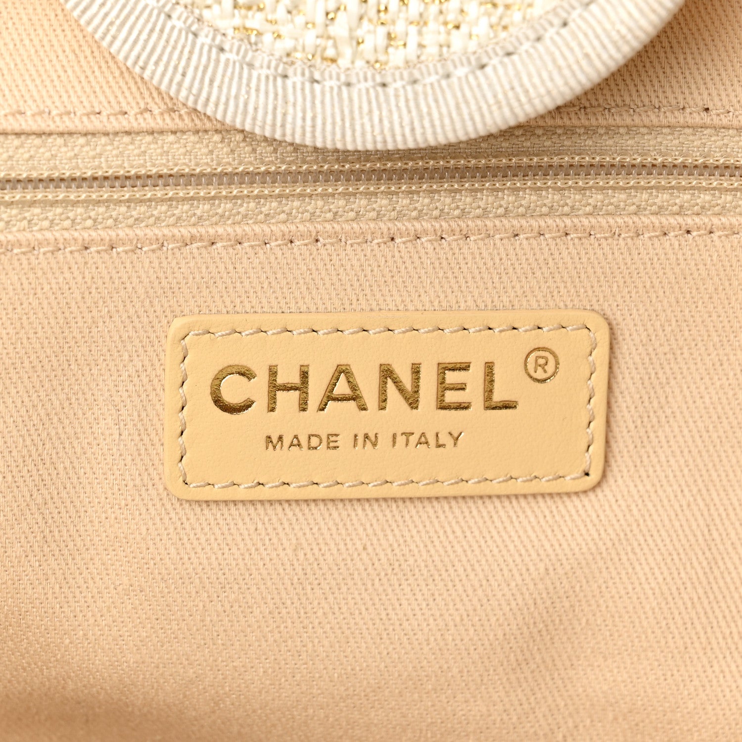 Chanel Mixed Fibers Calfskin Medium Deauville Tote Light Beige 6 of 11