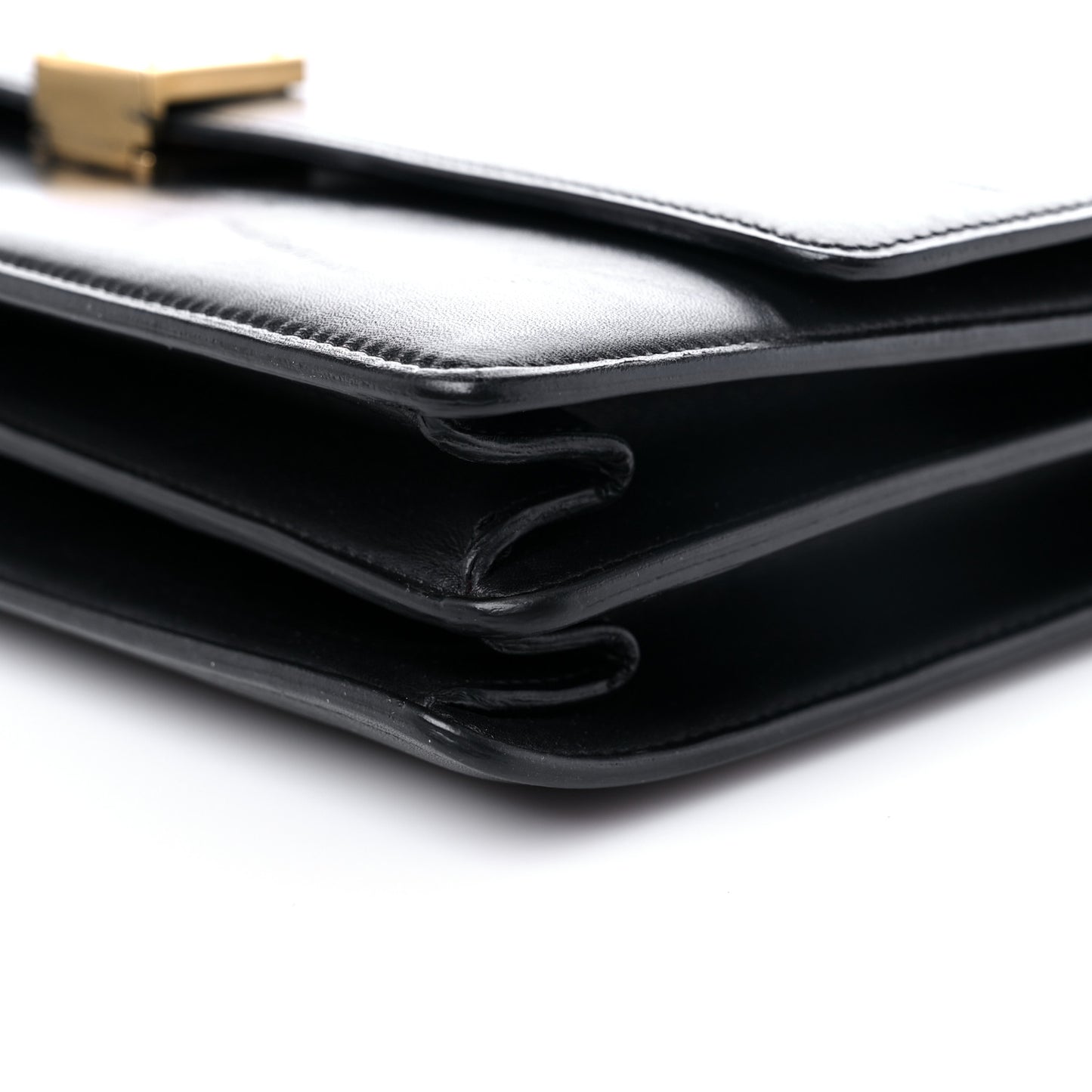 Smooth Calfskin Large Case Chain Flap Black