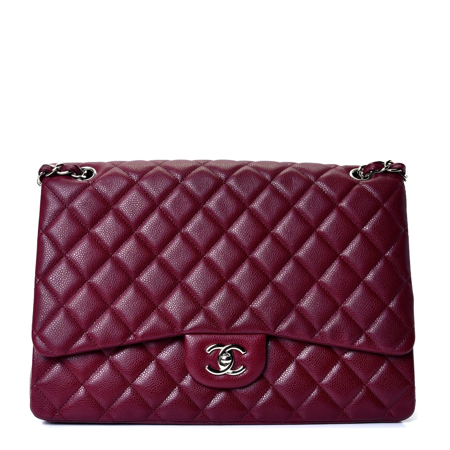 Caviar Quilted Maxi Single Flap Red