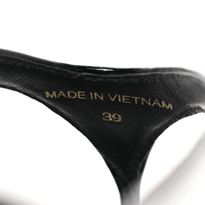 Prada Patent Calfskin Logo Thong Sandals 39 Black 7 of 10