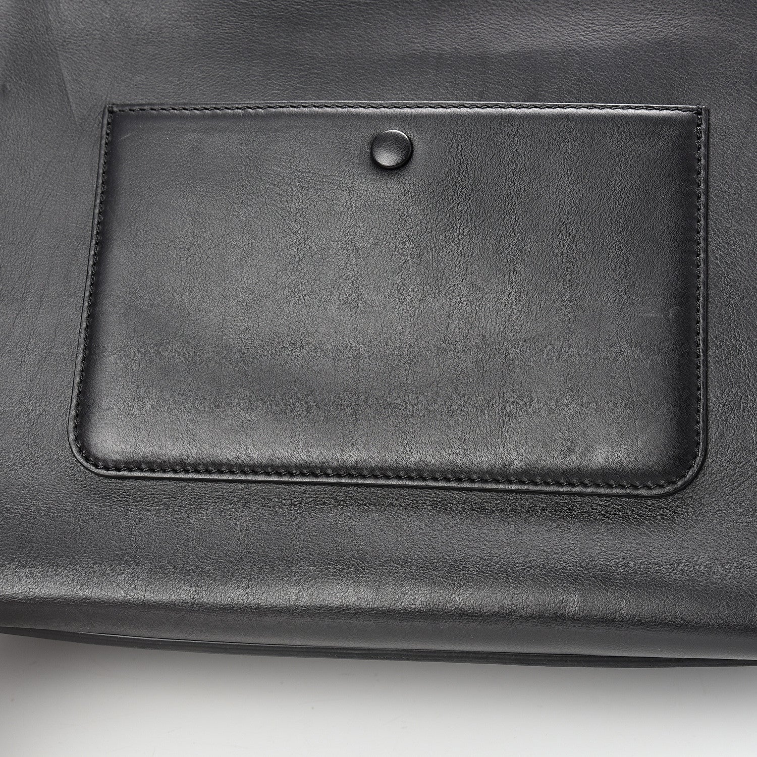 Celine Textured Calfskin Medium Bi-Color Edge Shoulder Bag Black Beige 15 of 15