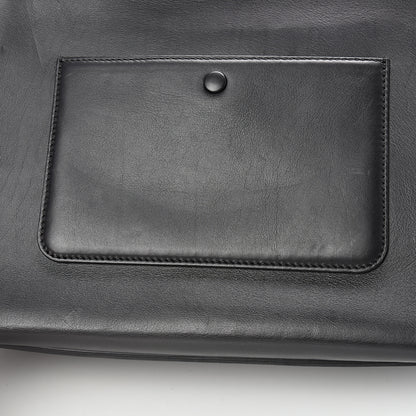 Celine Textured Calfskin Medium Bi-Color Edge Shoulder Bag Black Beige 15 of 15
