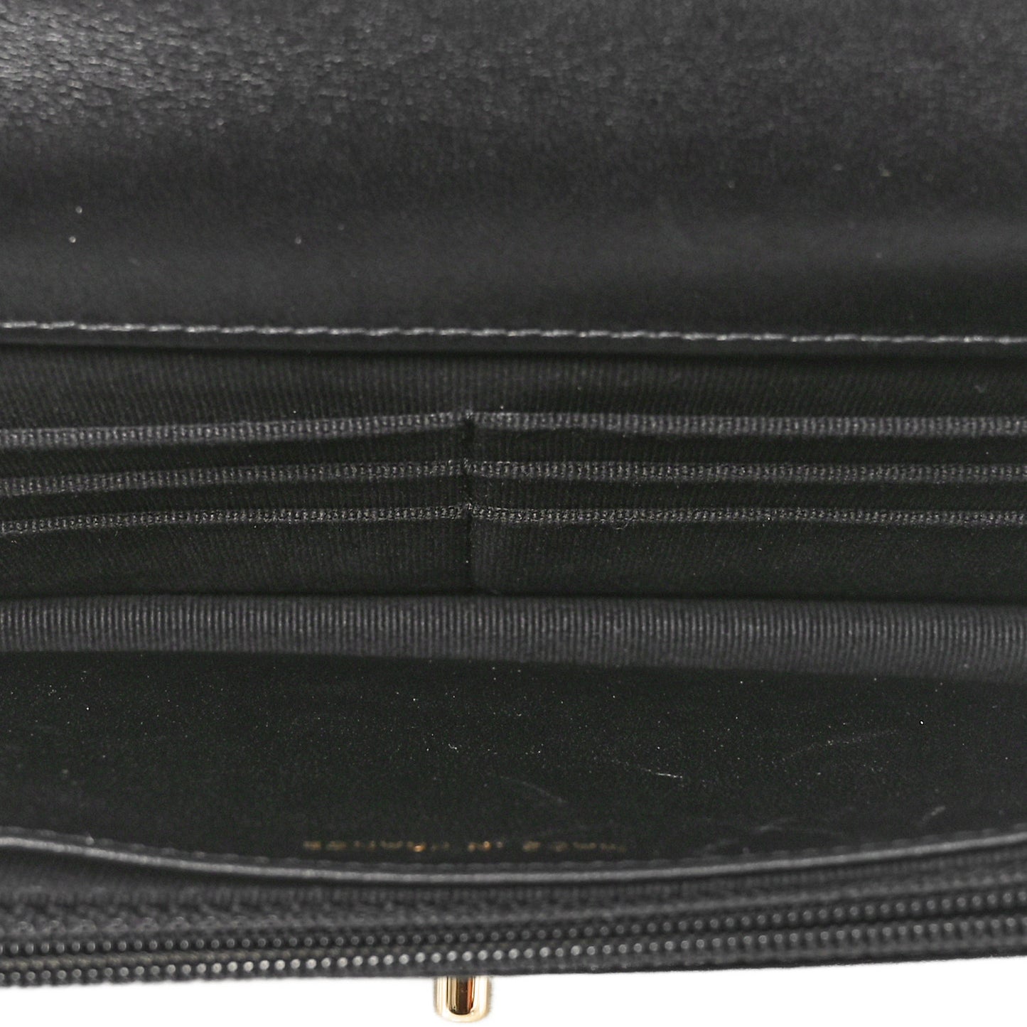 Lambskin Quilted Trendy CC Wallet On Chain WOC Black