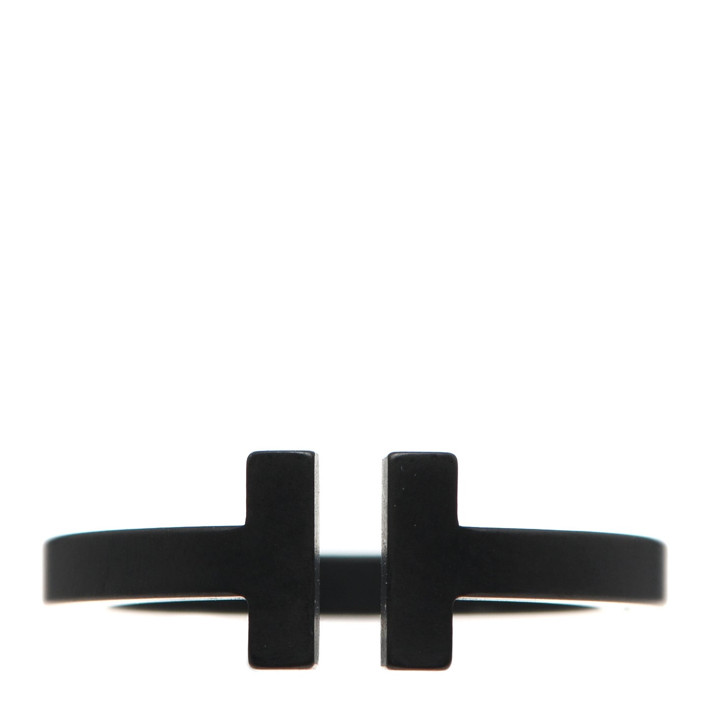 Black-Coated Stainless Steel T Square Ring 56 7.5