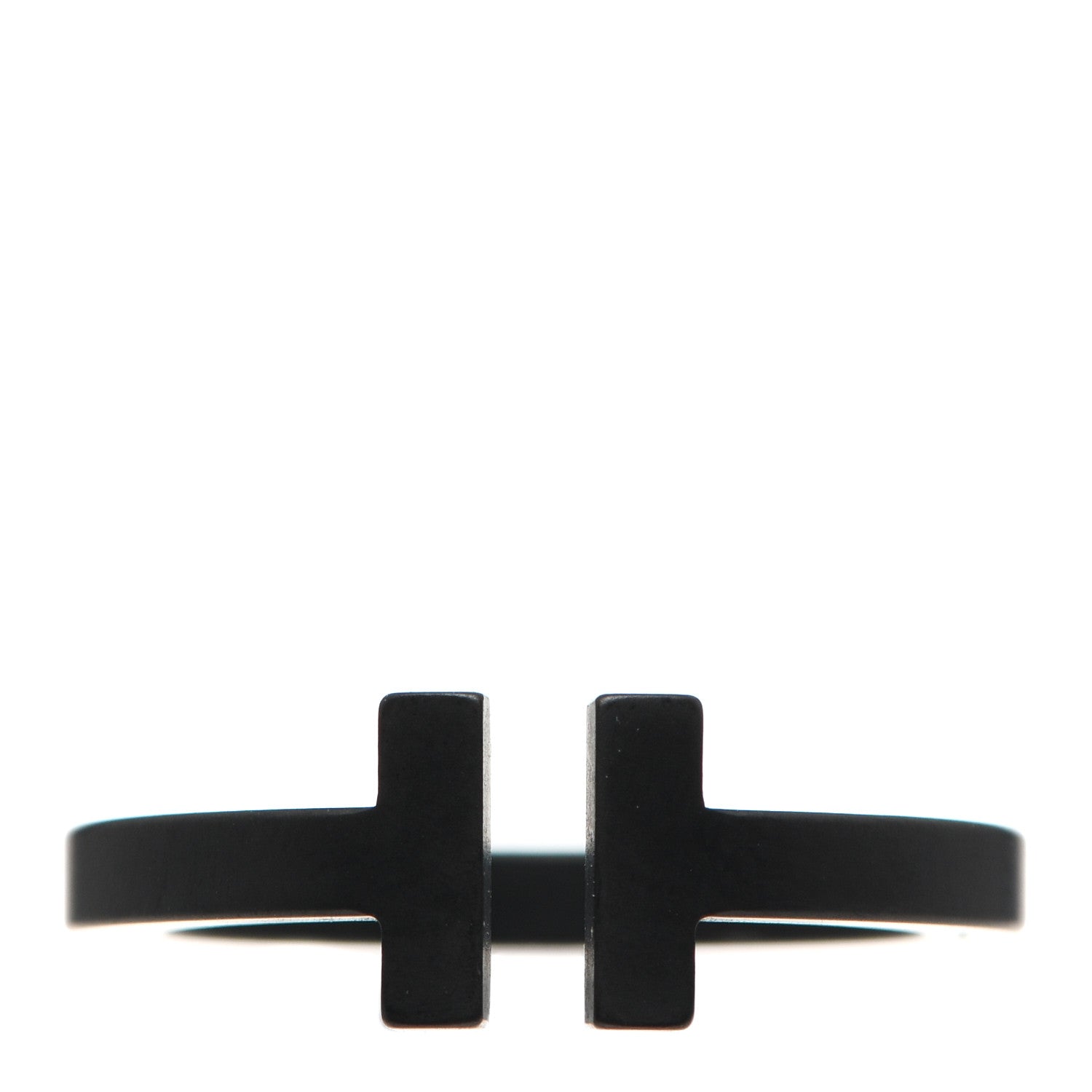 Tiffany Black-Coated Stainless Steel T Square Ring 56 7.5 1 of 5