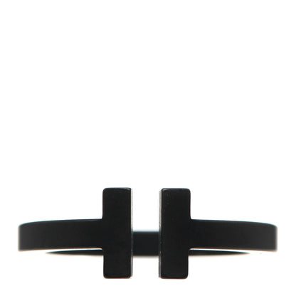 Tiffany Black-Coated Stainless Steel T Square Ring 56 7.5 1 of 5