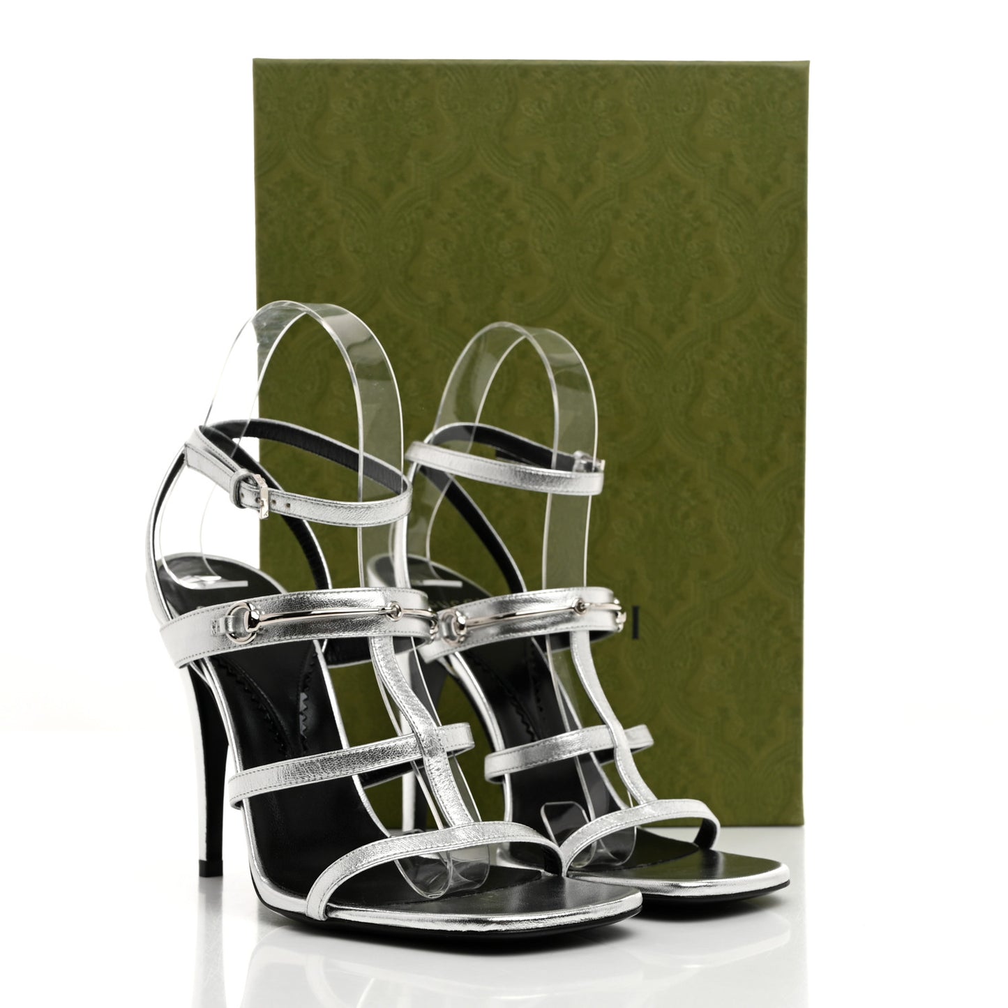 Nappa Silk High Heel Sandals 37.5 Argento