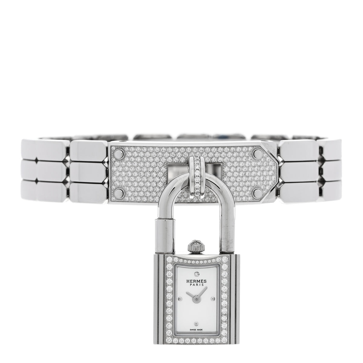 Stainless Steel Diamond Pave 16mm Kelly Quartz Watch