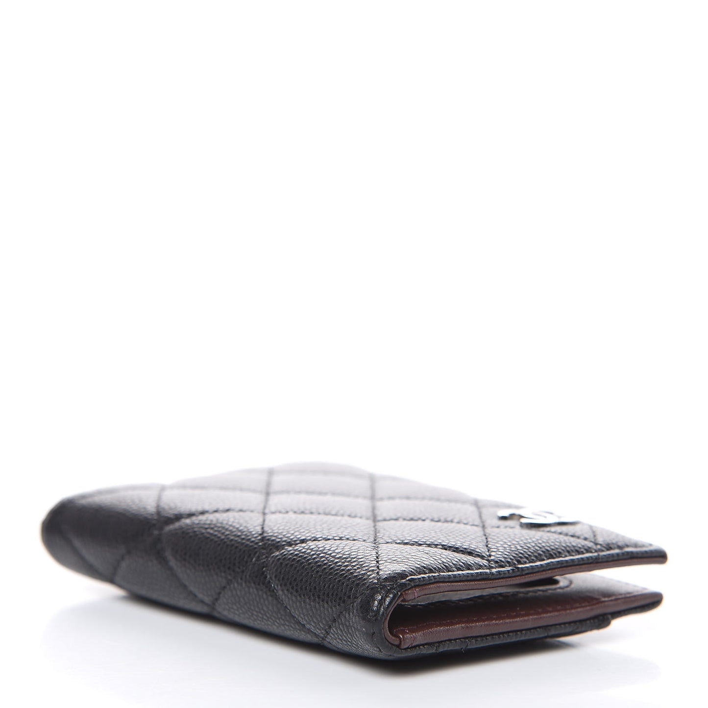 Caviar Quilted Card Holder Wallet Black