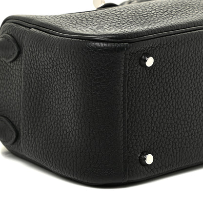 Hermes Taurillon Clemence Mini Lindy 20 Black 8 of 11