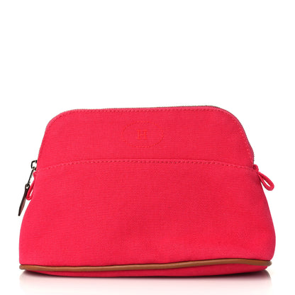 Hermes Cotton Canvas Mini Bolide Travel Cosmetic Pouch Hibiscus 1 of 8