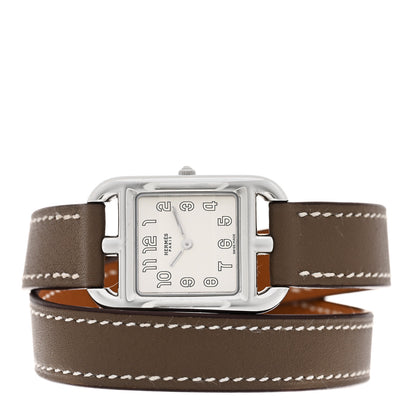 Hermes Stainless Steel Swift 23mm Cape Cod Double Tour Quartz Watch Etoupe 2 of 5
