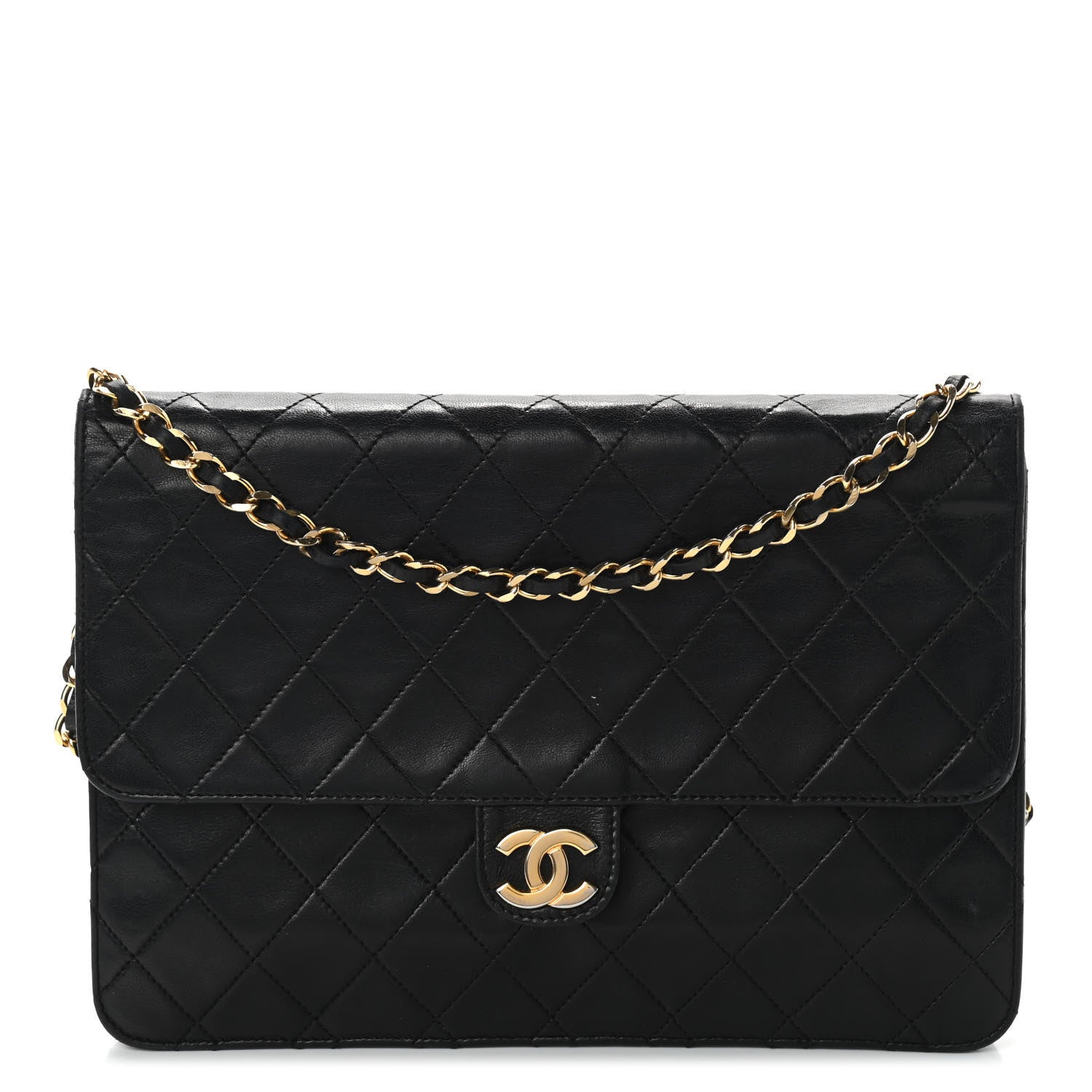 Chanel Lambskin Quilted Jumbo Single Flap Black 1 of 8
