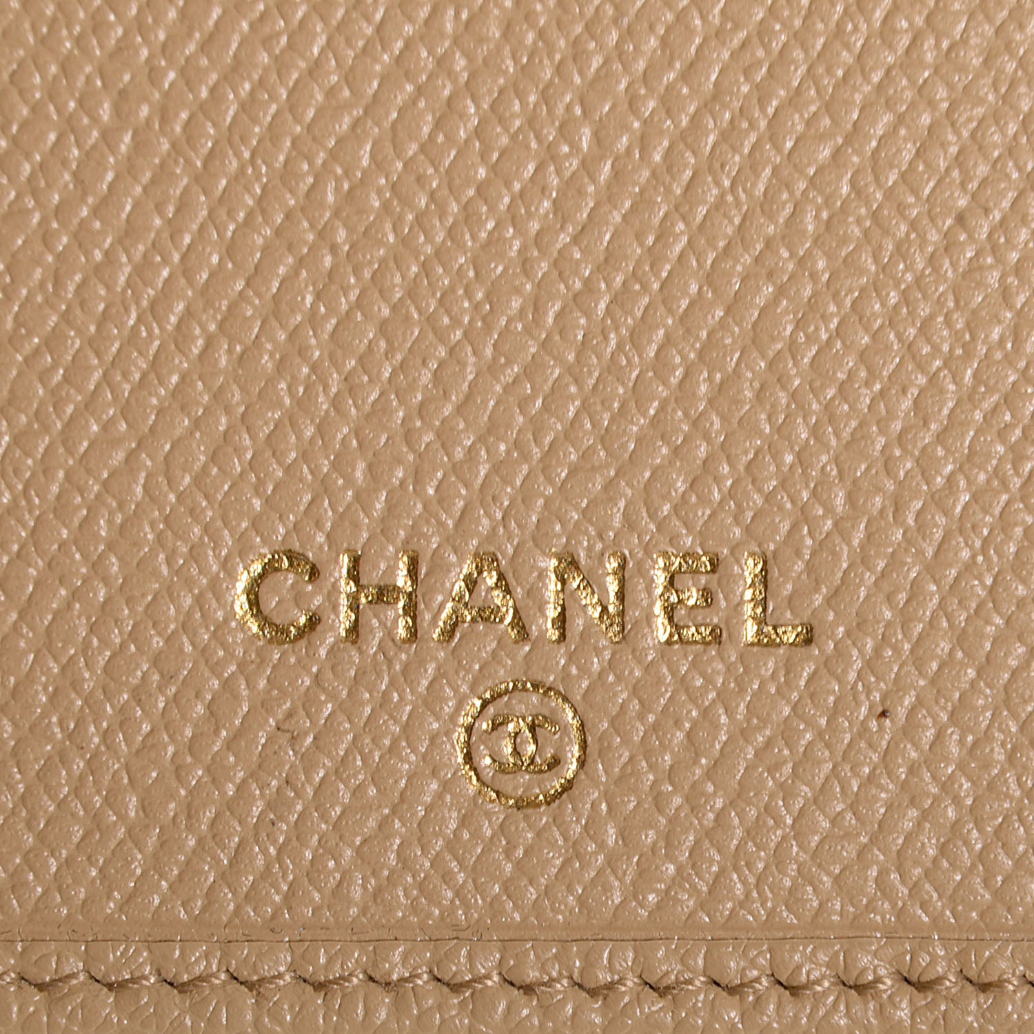 Chanel Grained Calfskin CC Button Wallet Beige 6 of 9