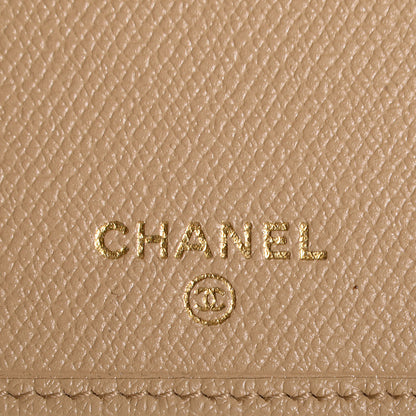 Chanel Grained Calfskin CC Button Wallet Beige 6 of 9