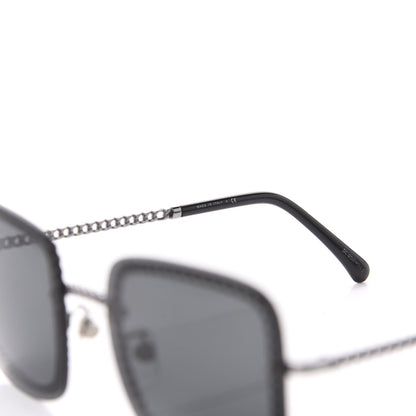 Chanel Square Removable Chain Pearl Sunglasses 4244 Black 7 of 10