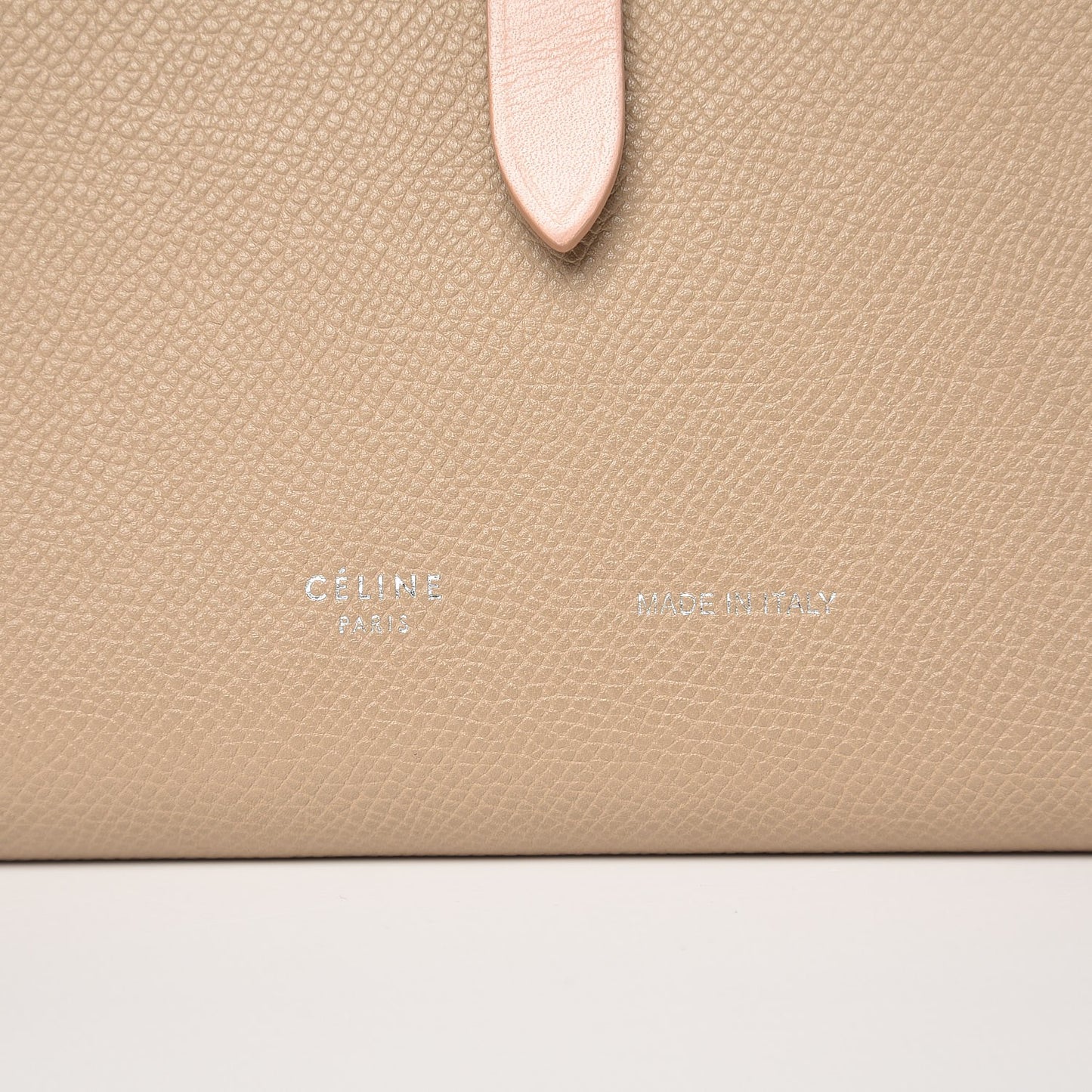 Grained Sleek Calfskin Large Multifunction Strap Wallet Taupe