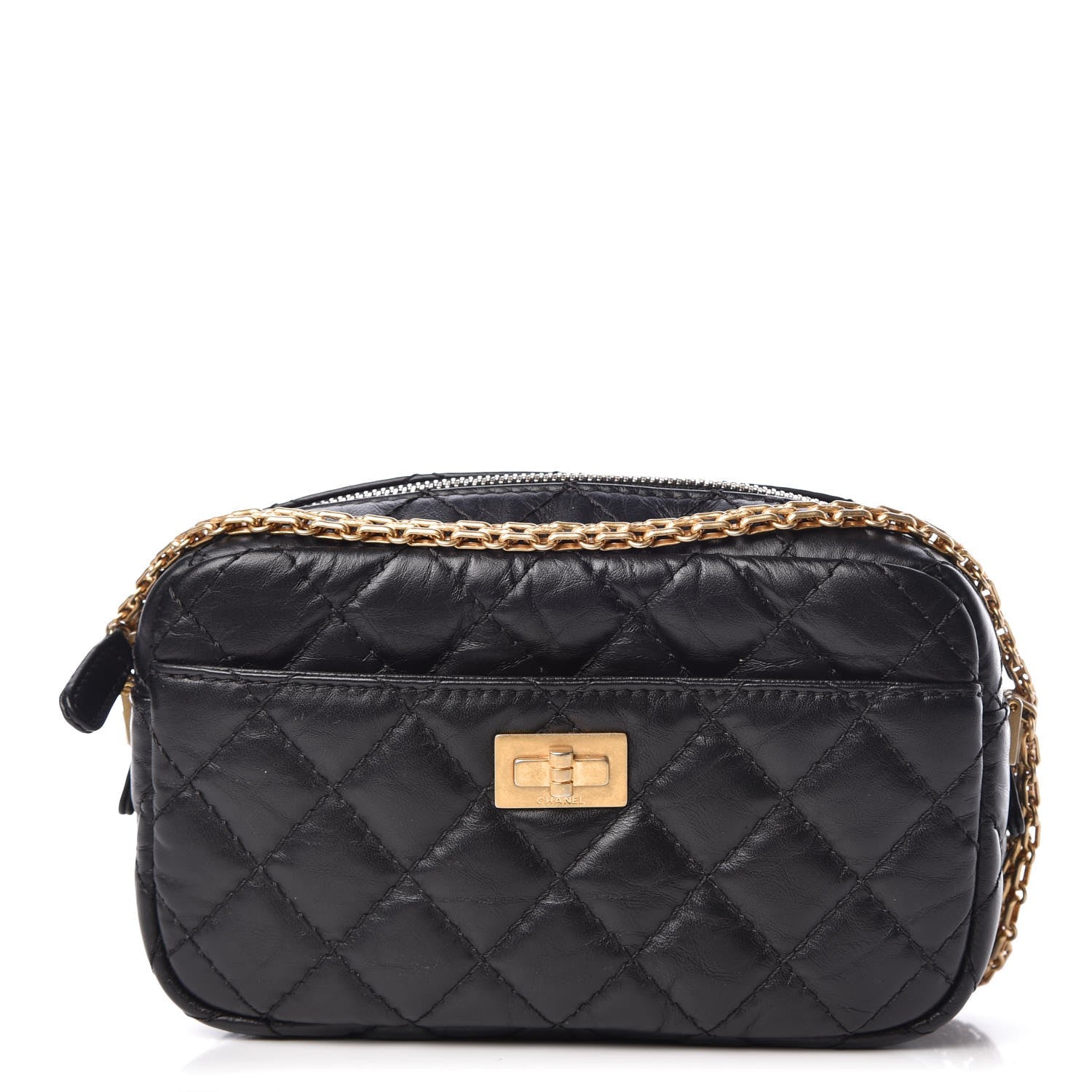 Chanel Aged Calfskin Quilted Mini Reissue Camera Case Black 1 of 8