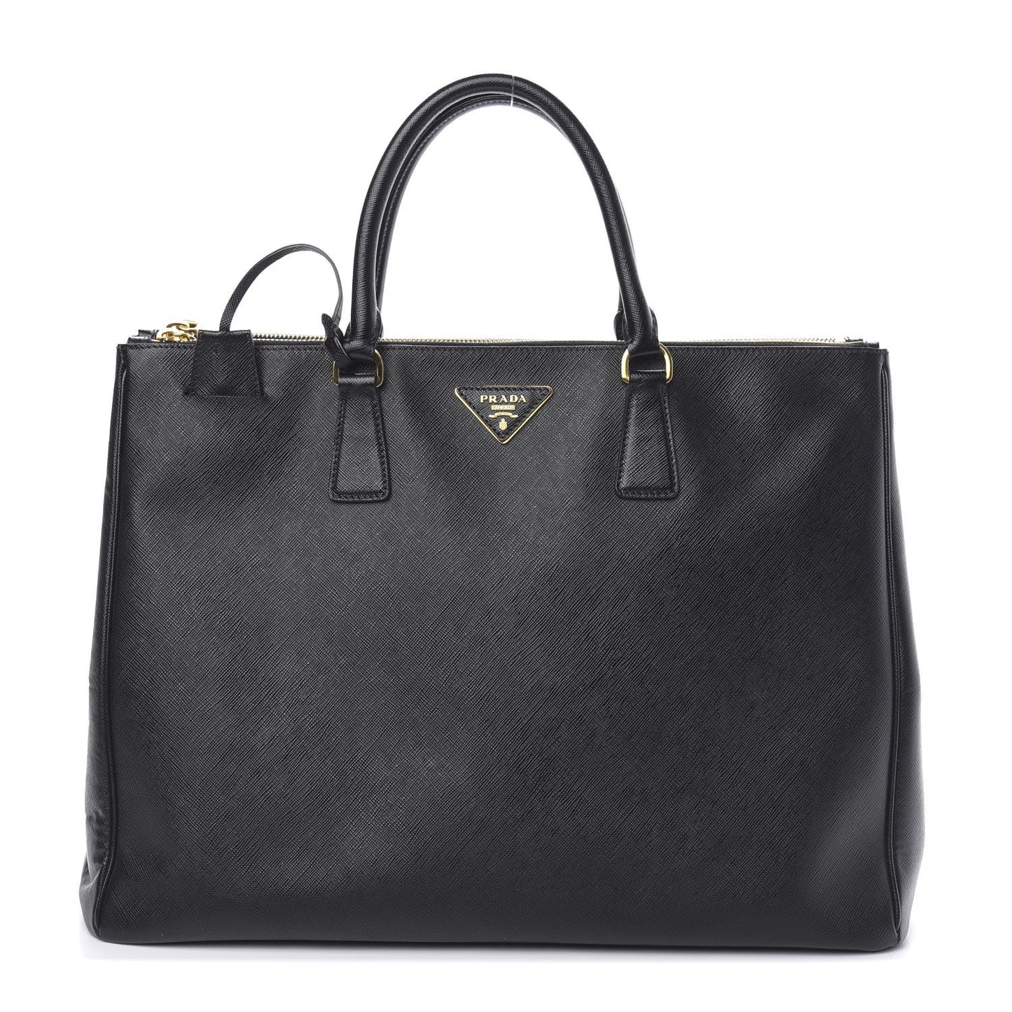 Saffiano Lux Extra Large Galleria Double Zip Tote Black
