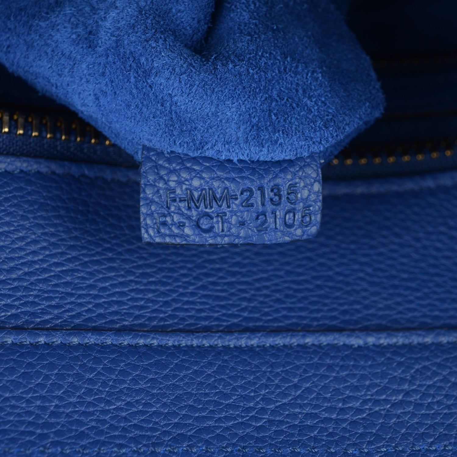 Celine Drummed Calfskin Mini Luggage Indigo 6 of 8
