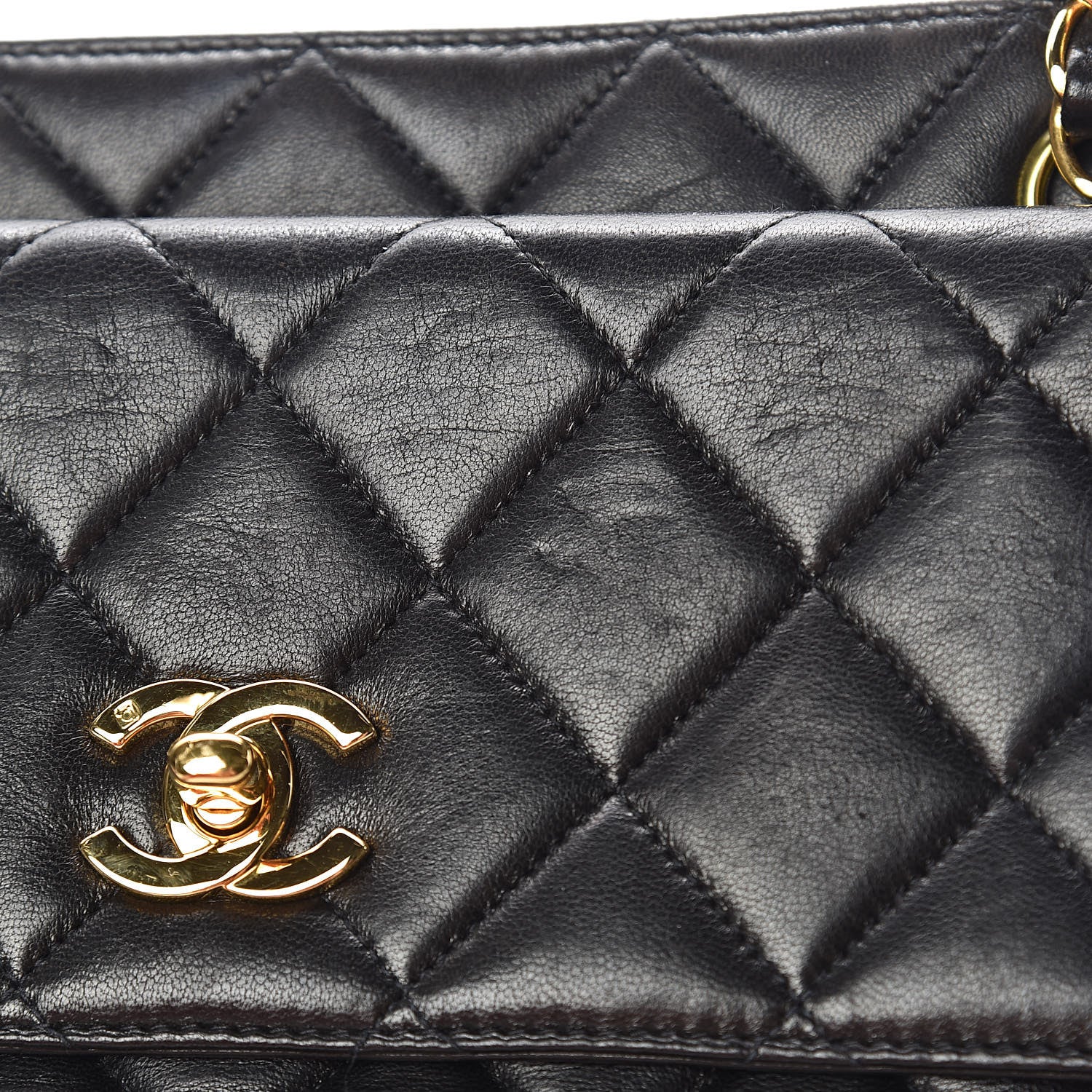 Chanel Lambskin Quilted Shoulder Bag Black 10 of 16
