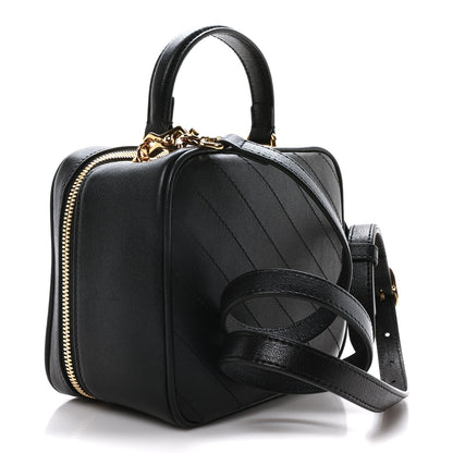 Gucci Sakai Be Green Calfskin Diagonal Stitched Blondie Top Handle Bag Black 3 of 10