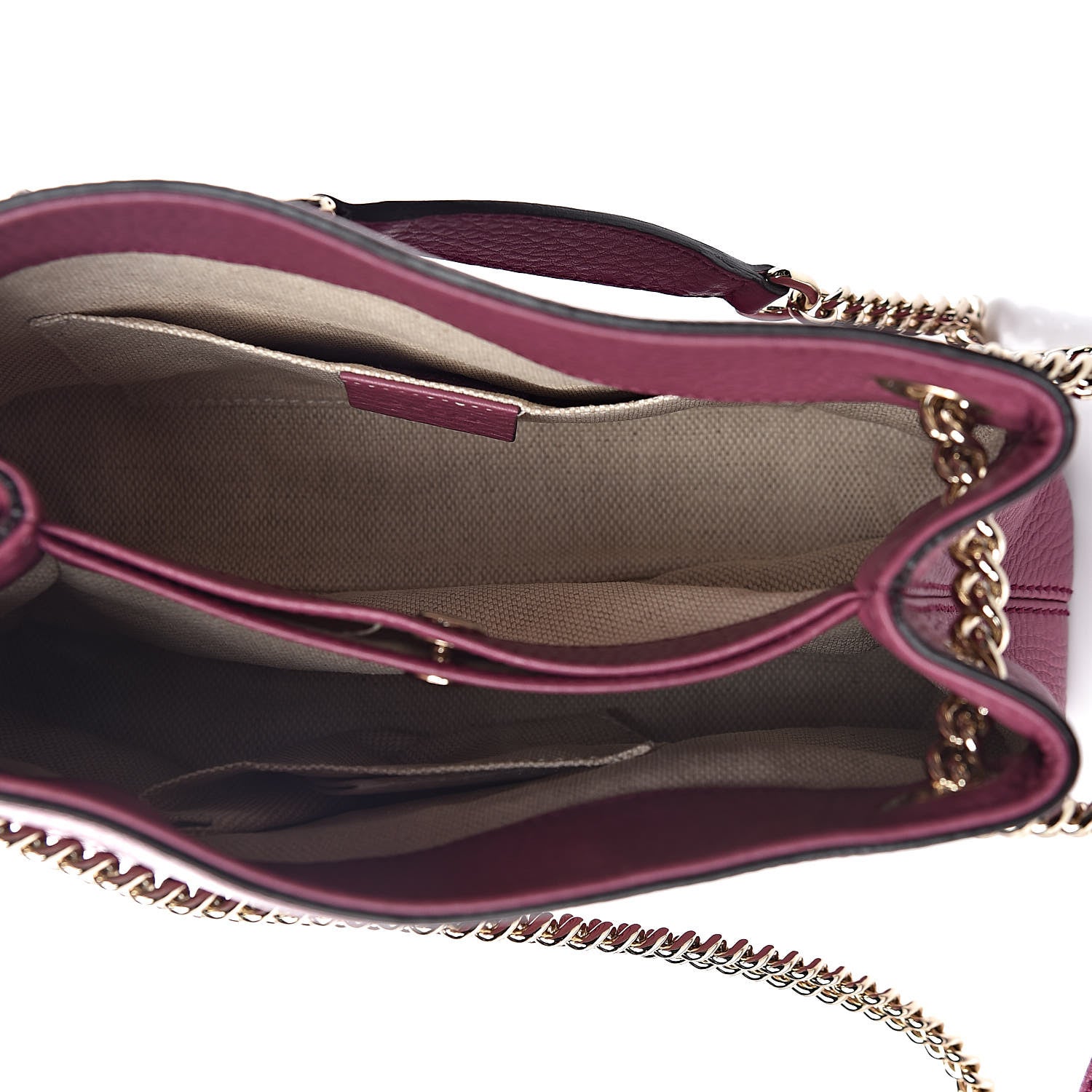 Gucci Pebbled Calfskin Small Soho Chain Shoulder Bag Peonia Flower 5 of 10
