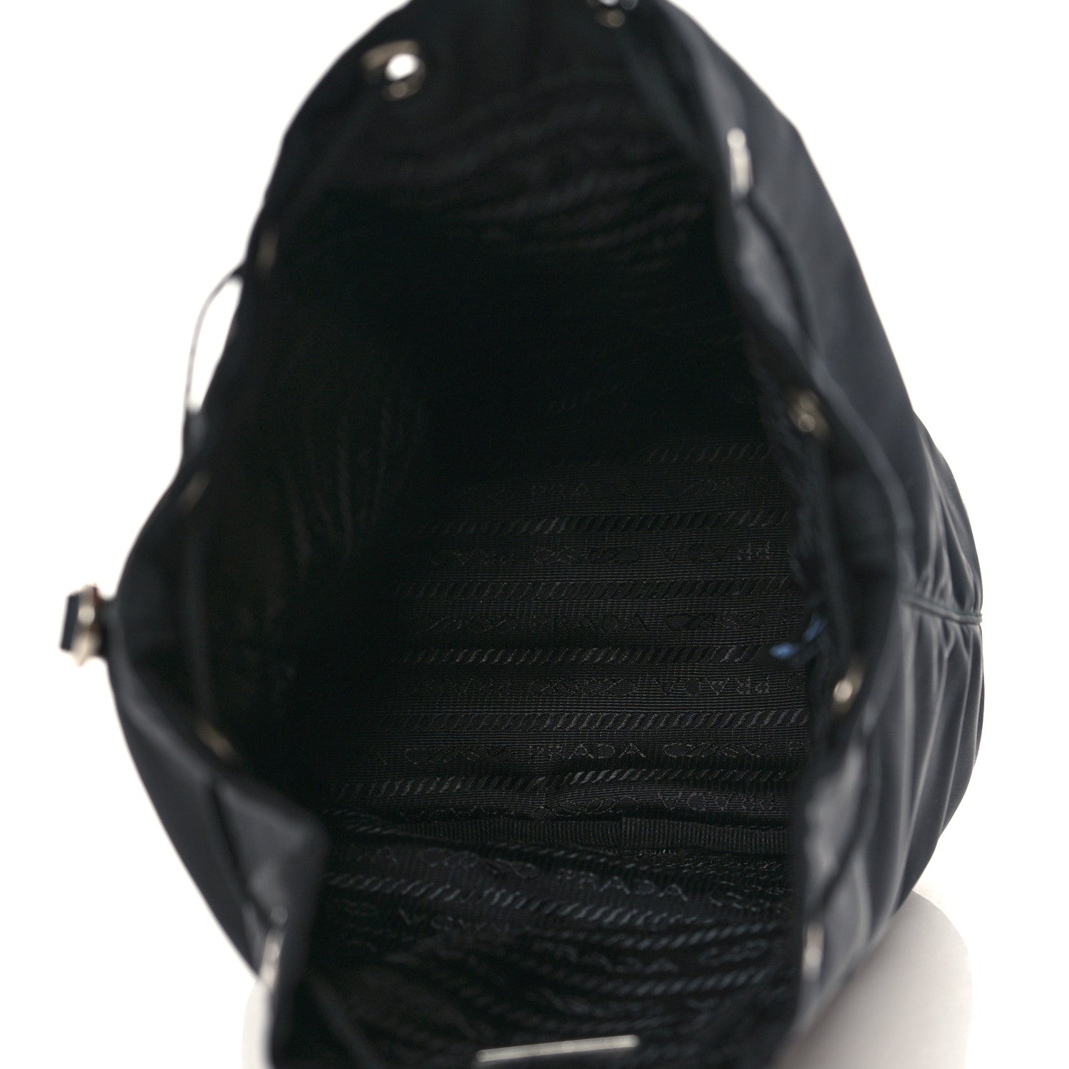 Prada Saffiano Tessuto Nylon Vela Bucket Wristlet Black 5 of 10