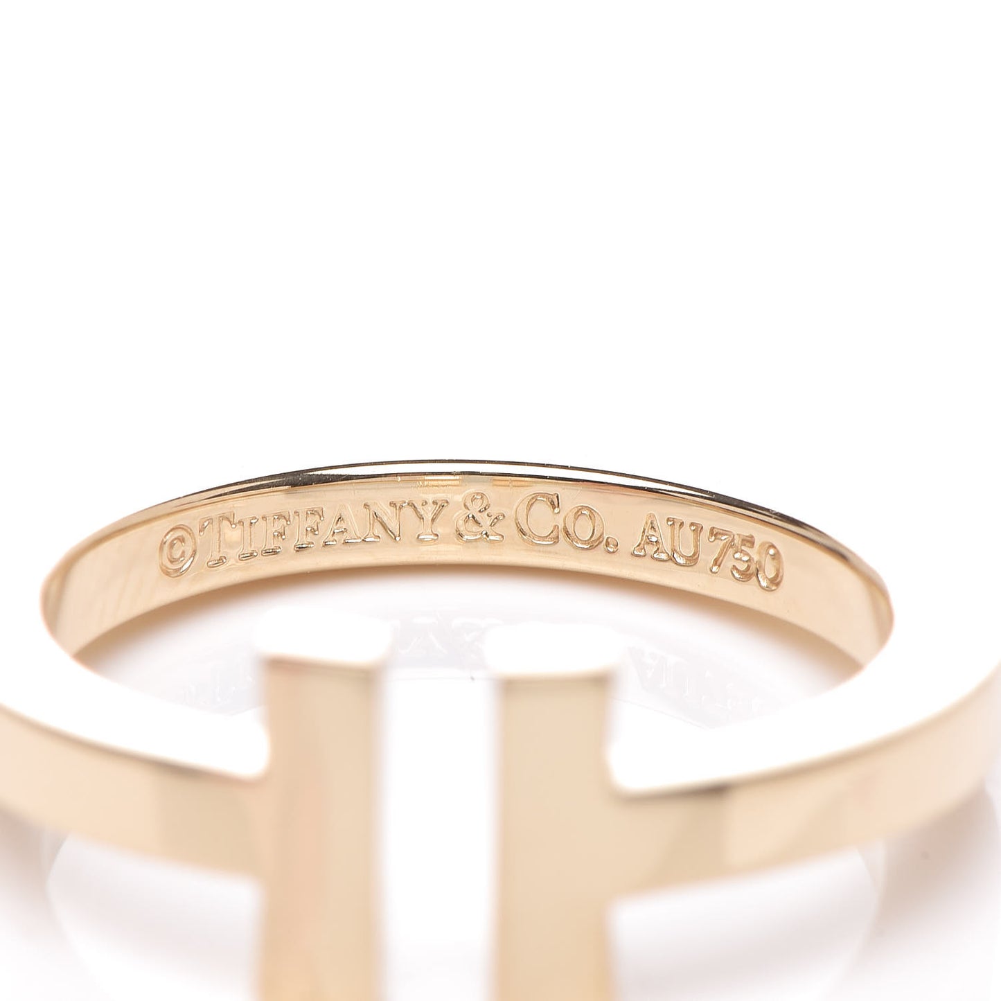 18K Yellow Gold T Square Ring 54 7