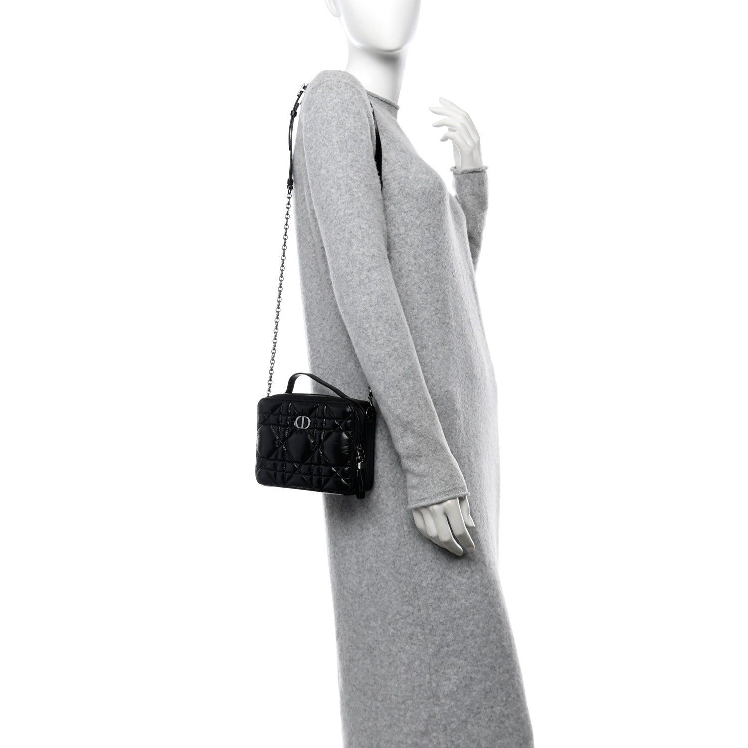 Christian Dior Calfskin Macrocannage Caro Box Bag Black 2 of 10