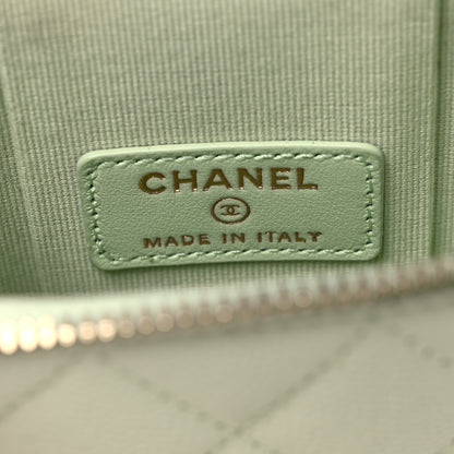 Chanel Caviar Quilted Phone Holder With Chain Light Green 6 of 12