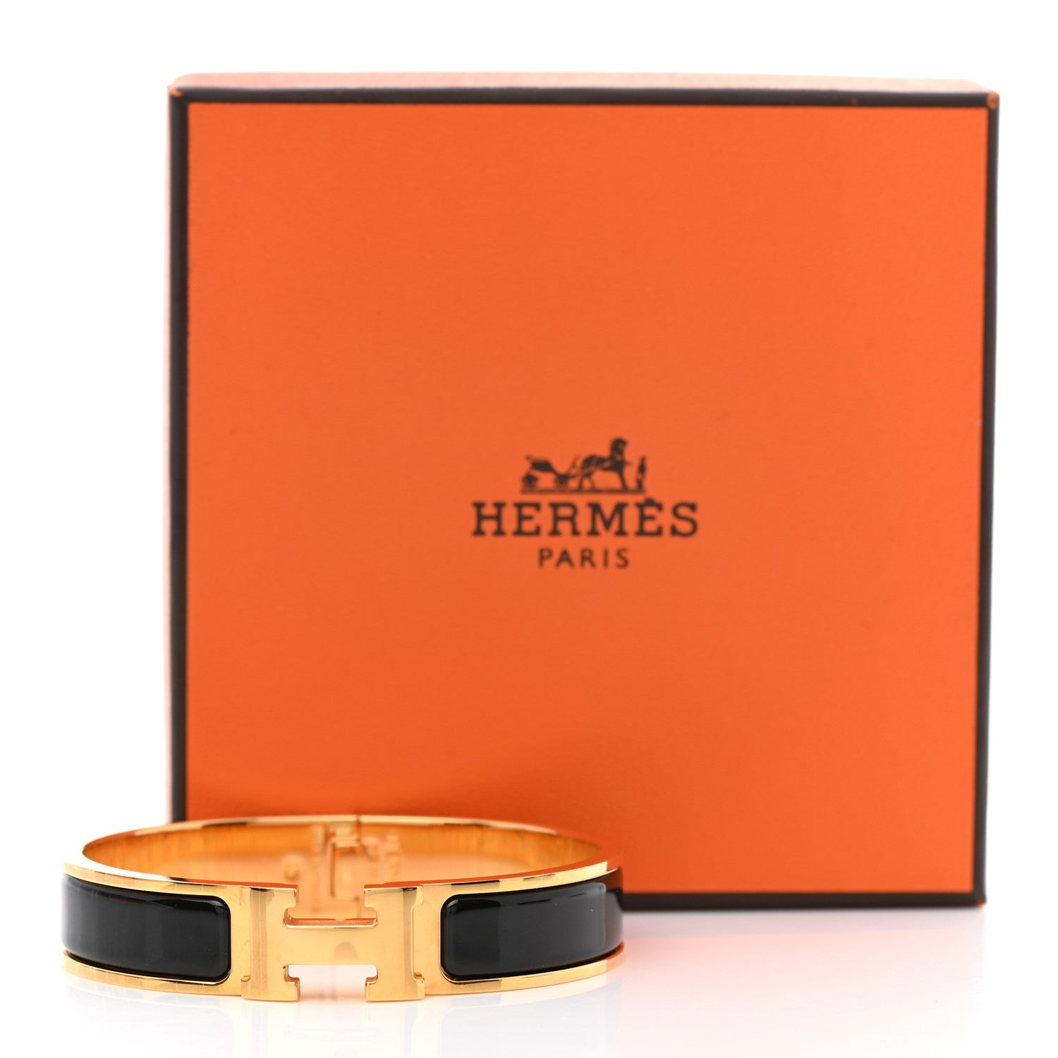 Hermes Enamel Narrow Clic Clac H Bracelet GM Black 7 of 7
