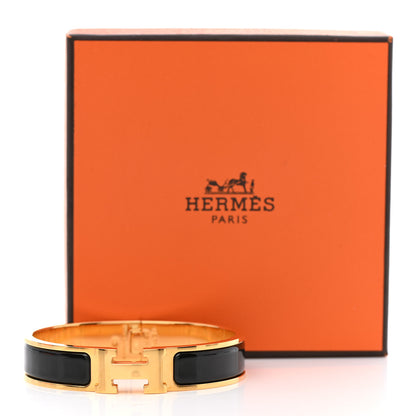 Hermes Enamel Narrow Clic Clac H Bracelet GM Black 7 of 7
