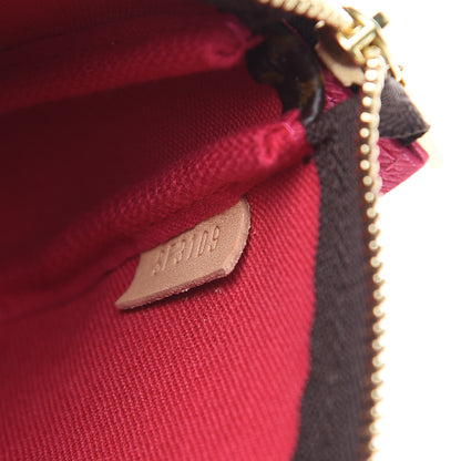 Louis Vuitton Monogram 2019 Christmas Animation Mini Courchevel Pochette Accessories Fuchsia 6 of 10