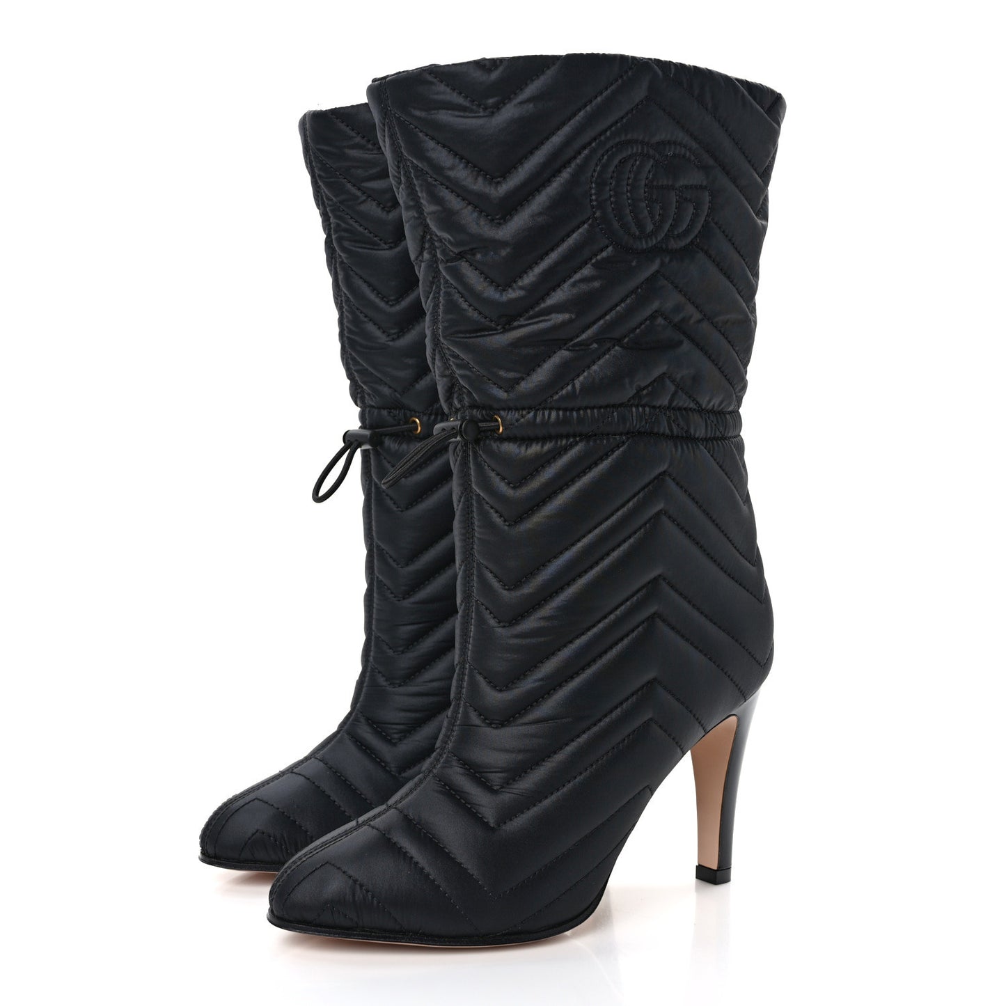 Nylon GG Matelasse 95mm Ankle Boots 35 Black