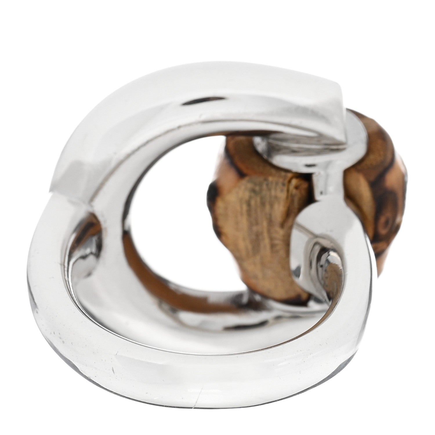 Gucci Sterling Silver Bamboo Horsebit Ring 54 7 3 of 4