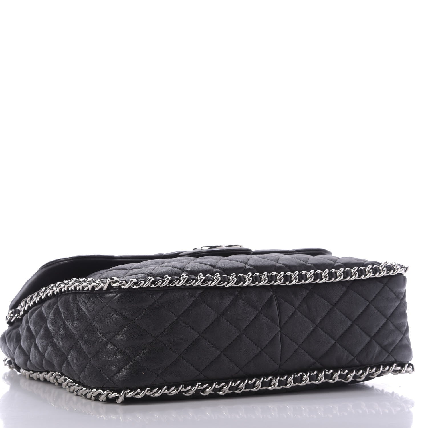 Chanel Washed Lambskin Quilted Maxi Chain Around Flap Black 4 of 9