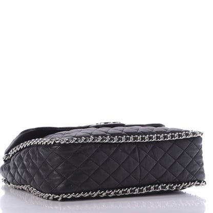 Chanel Washed Lambskin Quilted Maxi Chain Around Flap Black 4 of 9