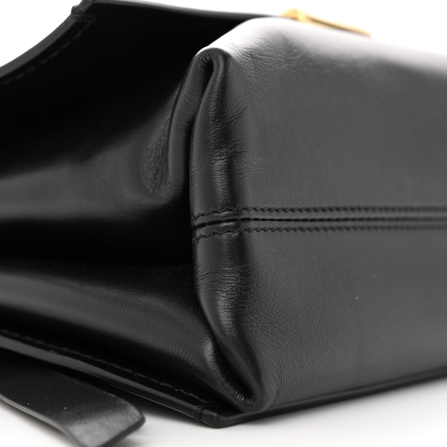 Calfskin Binder Clip Bag Black