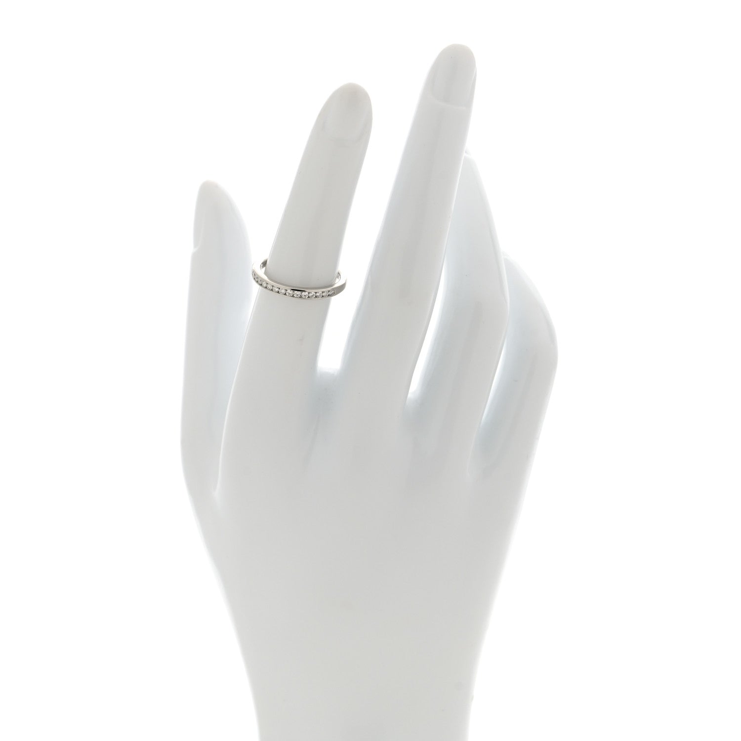 Tiffany Platinum Diamond 2.5mm Half Circle Wedding Band Ring 50 5.5 2 of 4