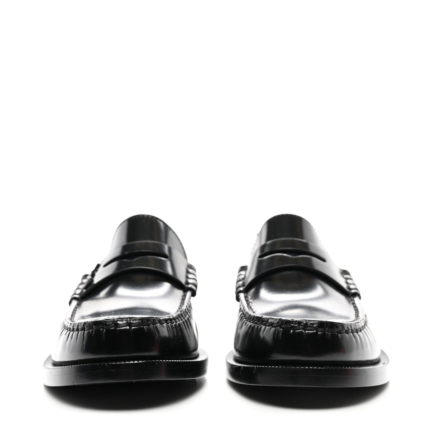 Saint Laurent Calfskin Penny Loafers 35 Black 2 of 8